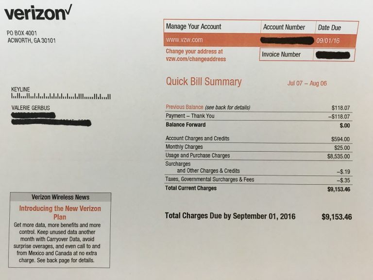 verizon customer service number pay bill by phone